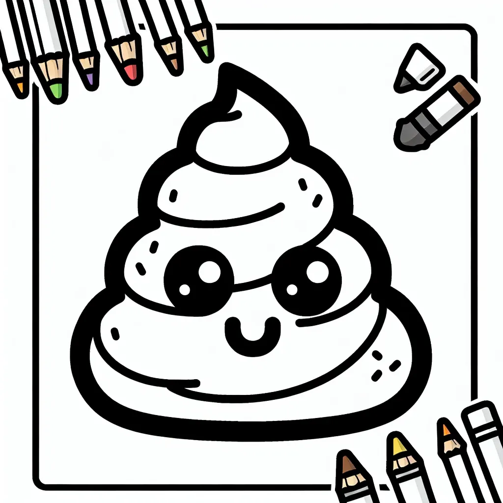 Unleash Your Creativity with a Fun Poop Emoji Coloring Page!