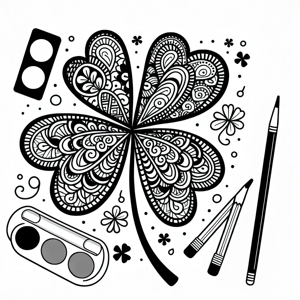 Discover Your Luck with our 4 Leaf Clover Coloring Page Collection!