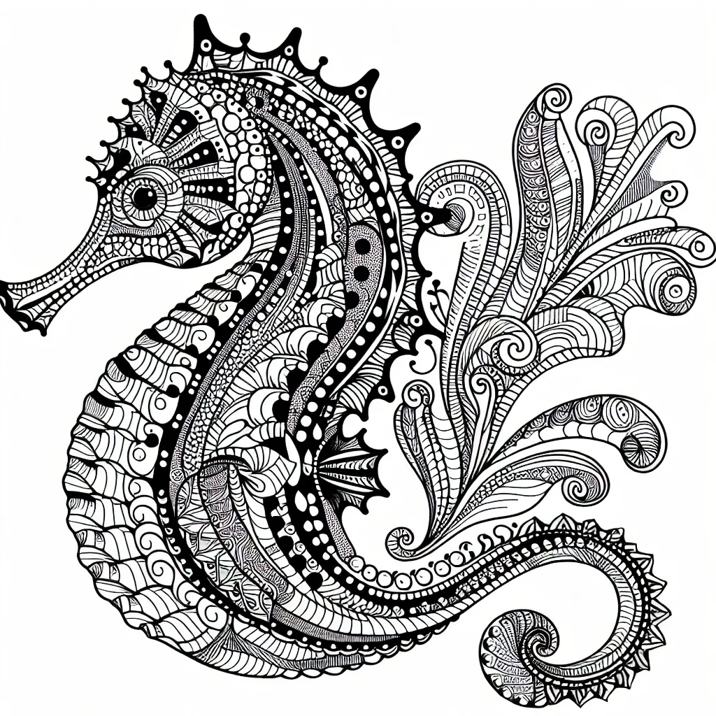 Dive into Fun with our Sea Horse Coloring Page Collection!