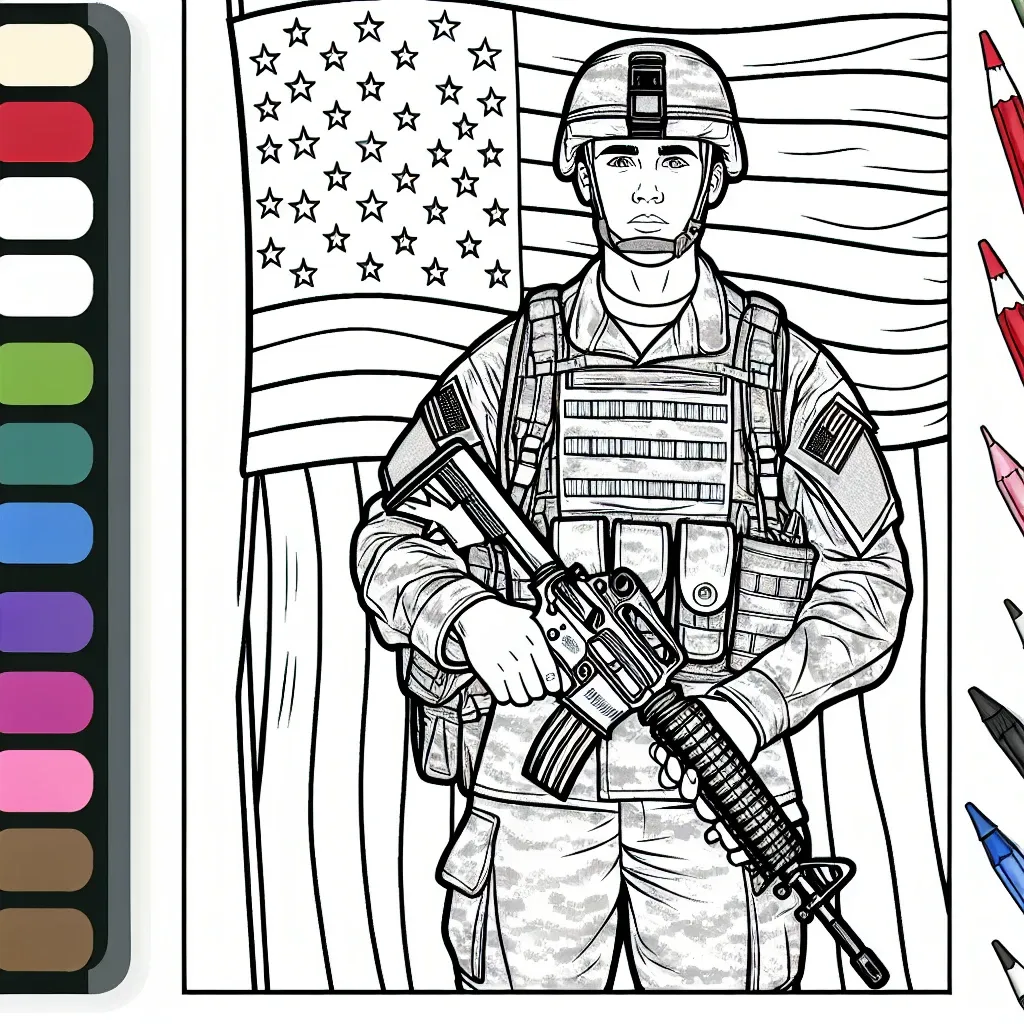 Get Patriotic with Our Soldier Coloring Page Collection – Perfect for Honoring Our Heroes!