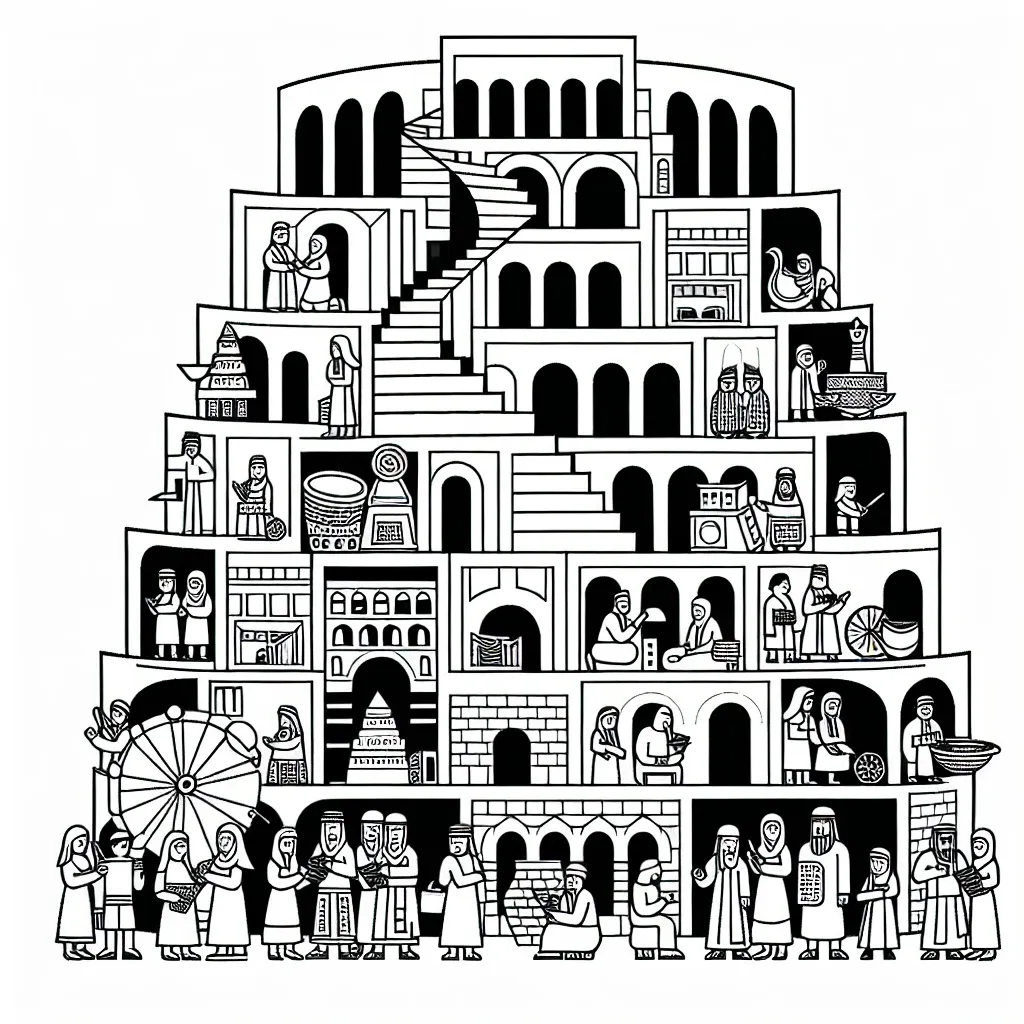 Discover the Tower of Babel Coloring Page: A Fun and Educational Activity for Kids!