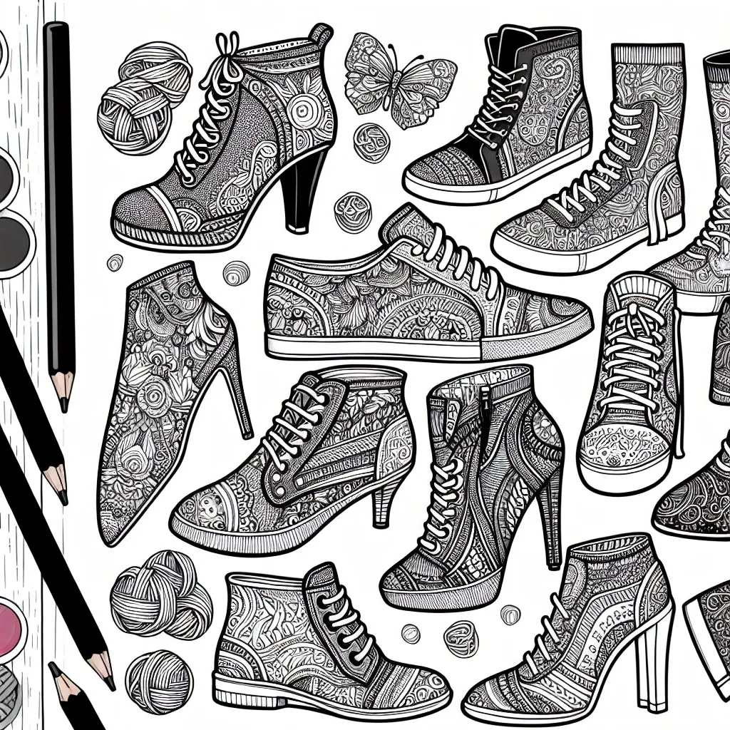 Fun and Creative Shoes Coloring Page Ideas for Kids and Adults