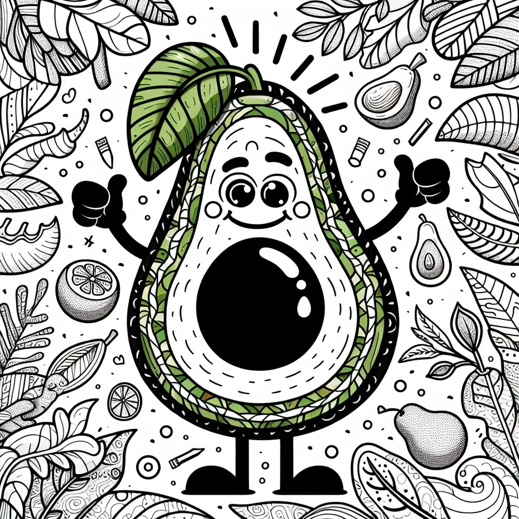 Free Avocado Coloring Page: Get Creative with Our Fun and Fresh Design!