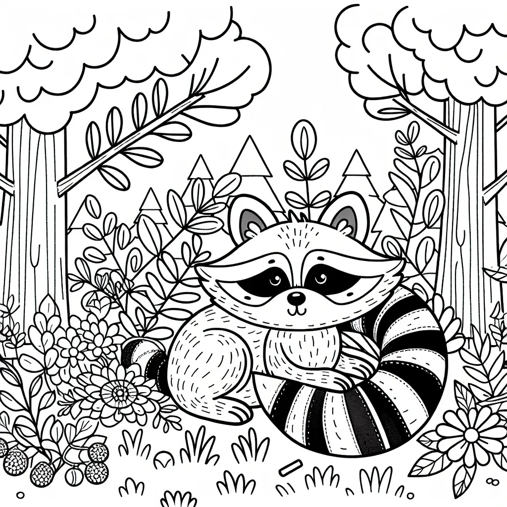 Get Creative with Our Racoon Coloring Page: A Fun Activity for Kids!