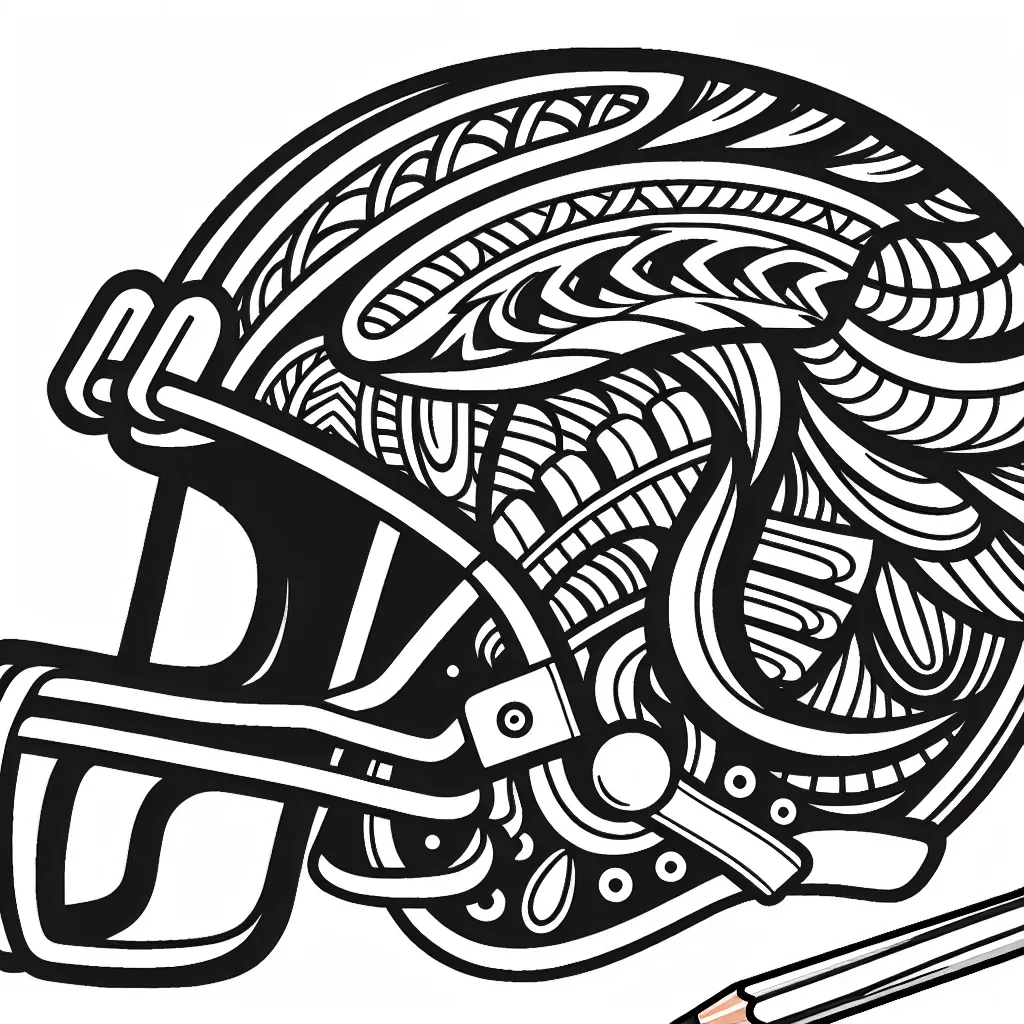 Get in the Game with Our Football Helmet Coloring Page Collection!