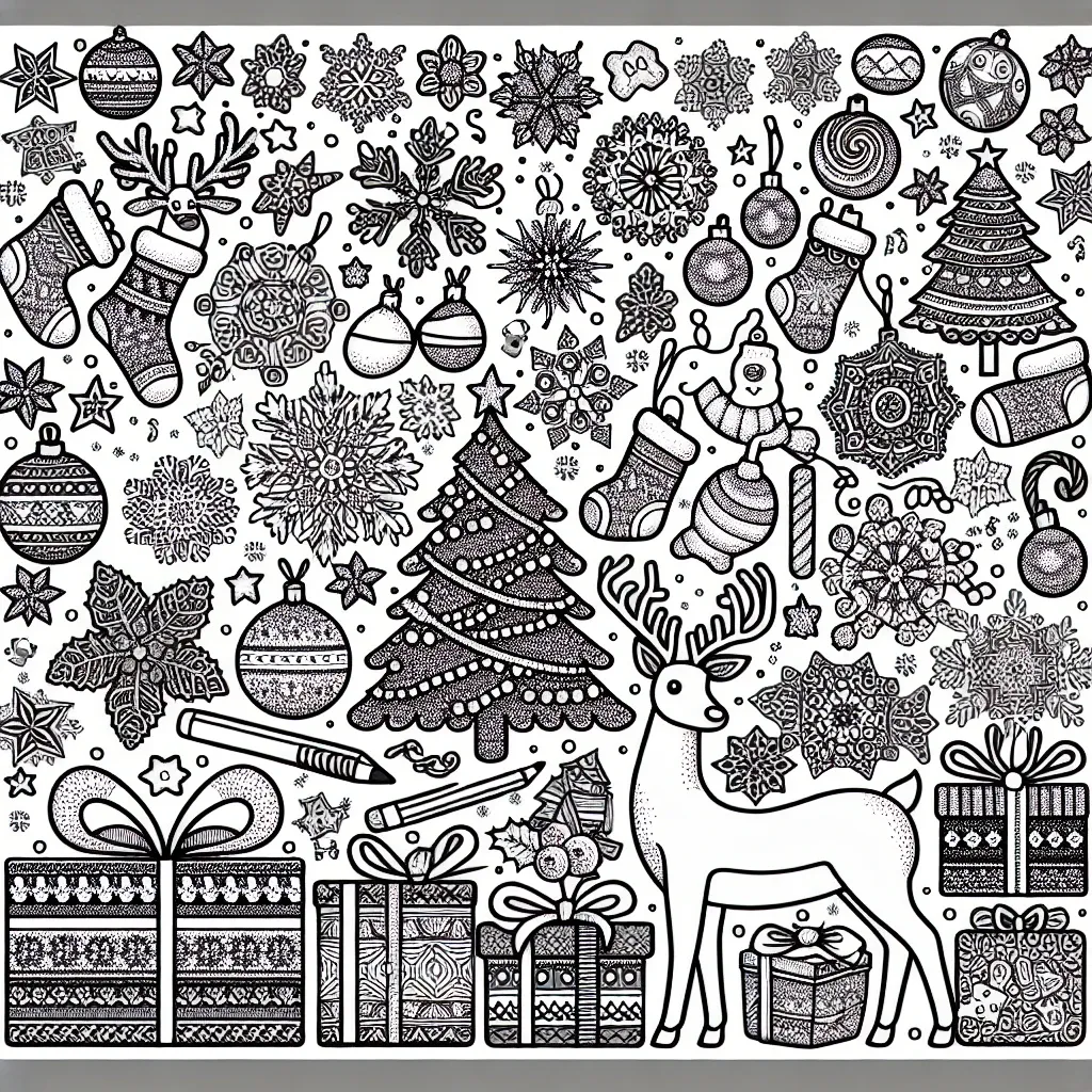 Get Festive with Printable Full Page Christmas Coloring Pages for Adults – Perfect for Holiday Relaxation!