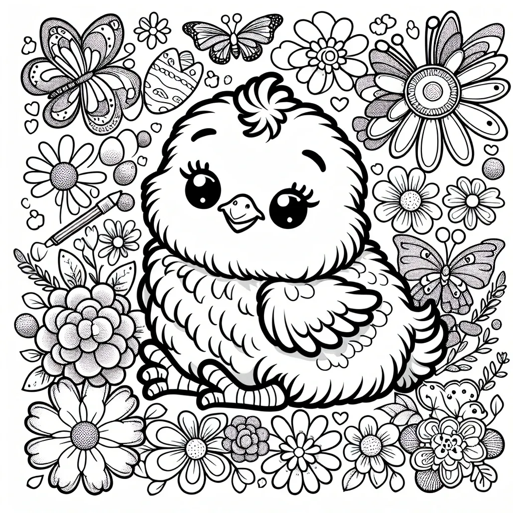 Adorable Baby Chick Coloring Page: Perfect Spring Activity for Kids!