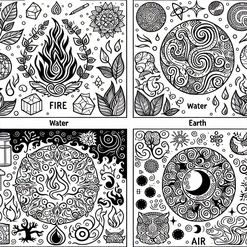 Unleash Your Creativity with Our Elemental Coloring Page Collection!