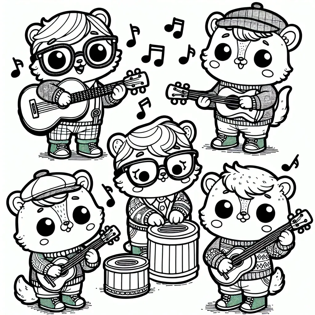 Get Musical with Alvin and the Chipmunks Coloring Pages: Fun and Free Designs for Kids!