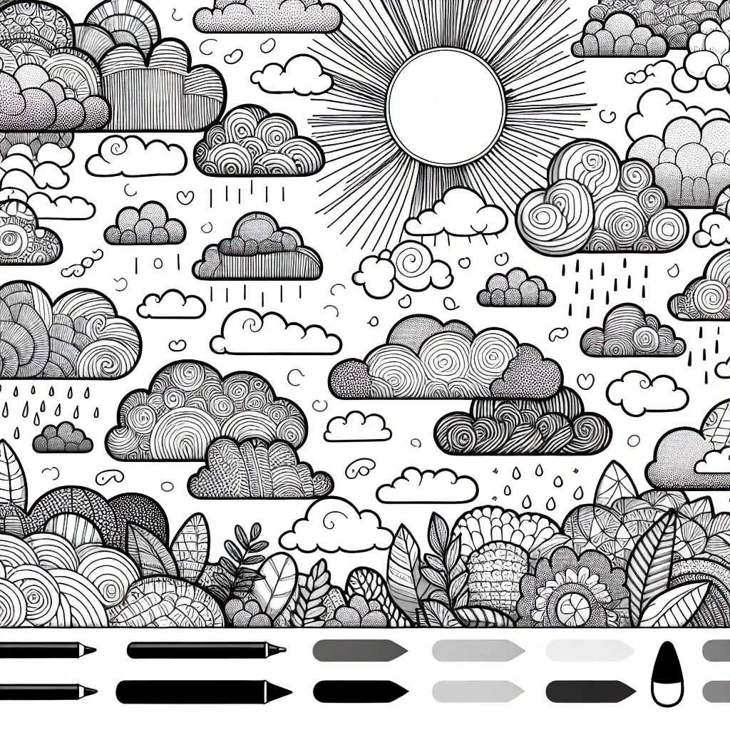 Explore the Beauty of the Sky with Our Cloud Coloring Page Collection!