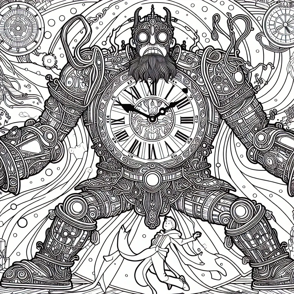 Unleash Your Creativity with the Titan Clock Man Coloring Page: A Fun and Unique Design for All Ages!