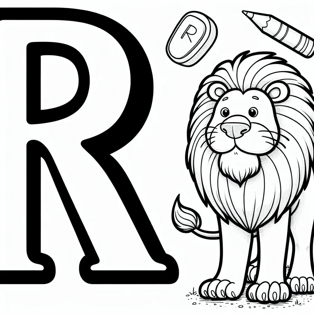 Roaring Fun: Letter R Coloring Page for Kids to Enjoy!