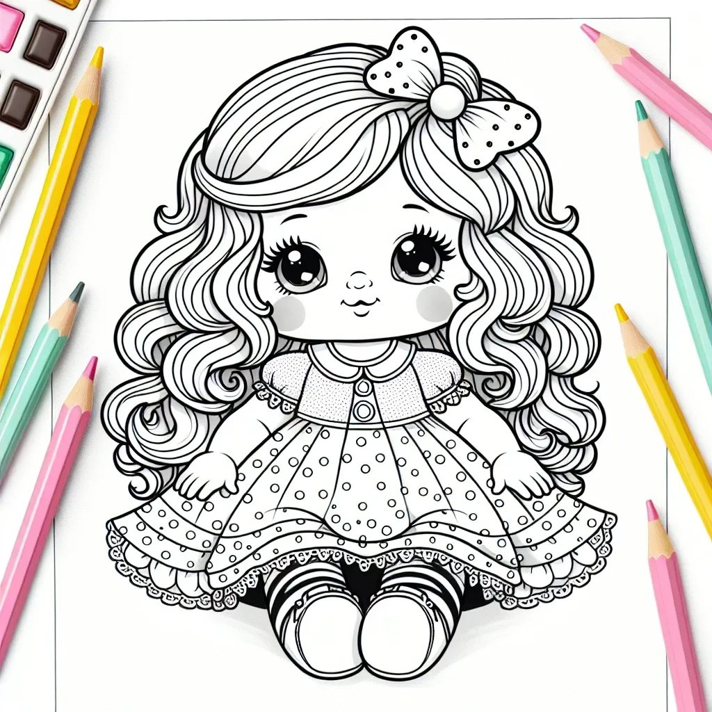 Adorable Baby Doll Coloring Page: Bring Your Doll to Life with Vibrant Colors!