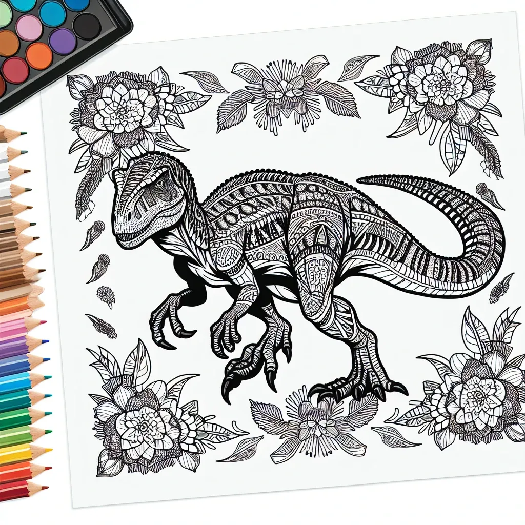 Roar into Fun with Our Indoraptor Coloring Page – Perfect for Dinosaur Fans of All Ages!